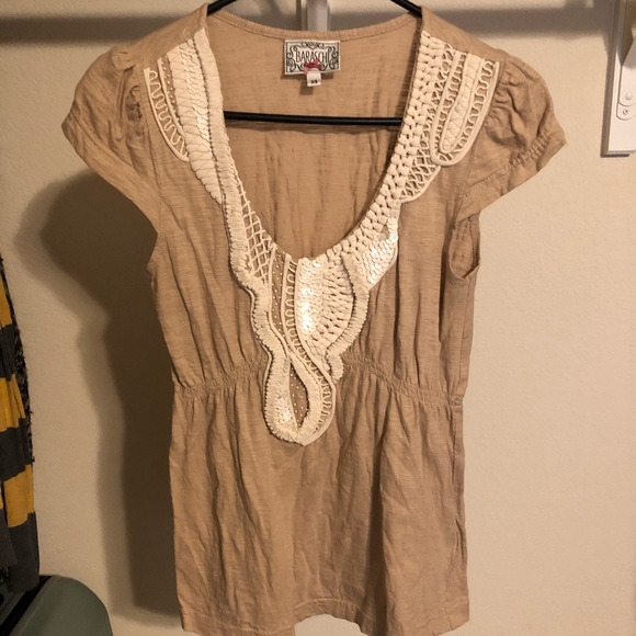 Anthro Baraschi Embellished Tee - Picture 1 of 5